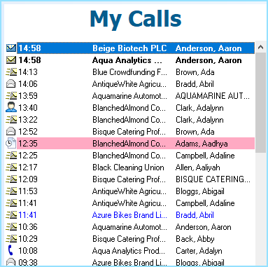 Easy to see the telephone handling operator's calls