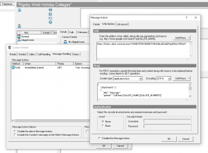 Creating web message action in nCall